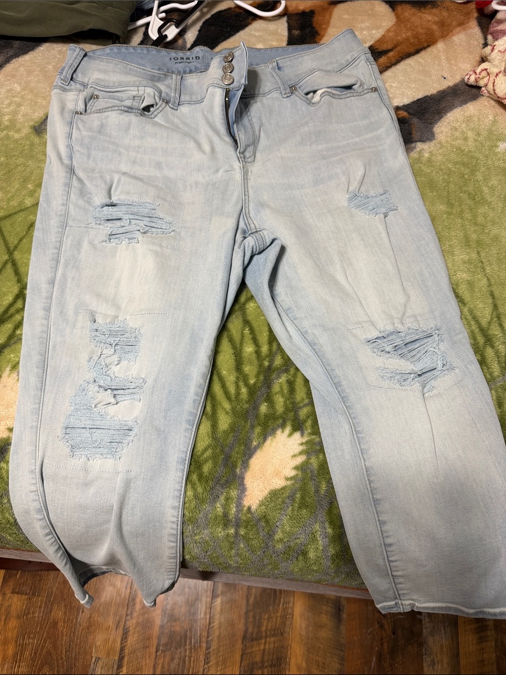 torrid Light Wash Distressed Boyfriend Jeans
